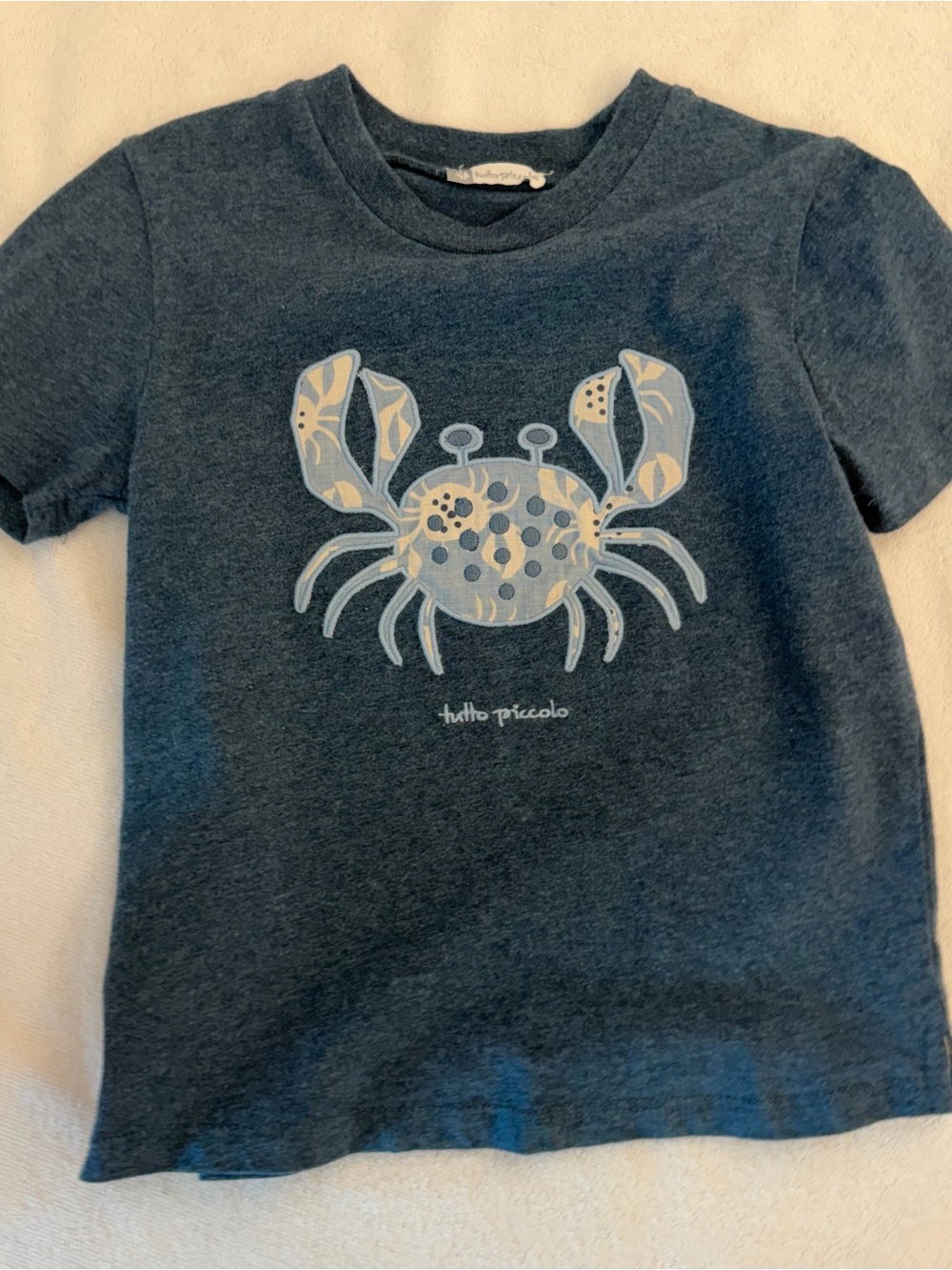 Tutti Piccolo kid’s Blue Crab Graphic Tee - Navy